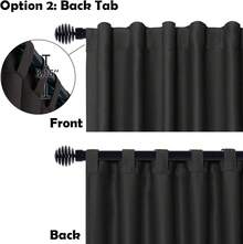 Patio Sliding Door Curtains - Extra Wide Curtains For Glass Door, Room Divider Blackout Thermal Curtain Panel With Back Tab & Rod Pocket For Bedroom Partition, 100 X 84 Inches, Greyish White - Black - View 10