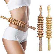 1PC Wooden Roller Massage Tool Handheld Cellulite Trigger Point Stick For Body Shaping Anti Cellulite Muscle Release Roller Equipment Gym Workout Fitness Relaxation Improve Blood Circulation - Multicolor - View 2
