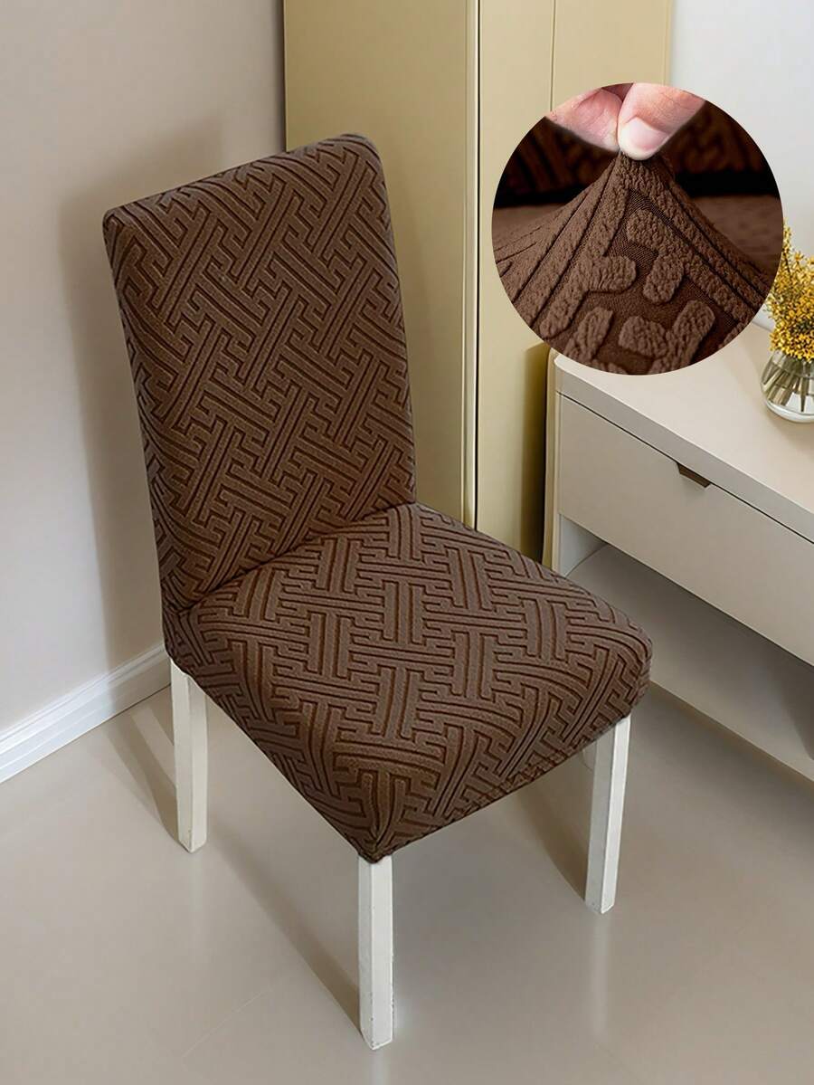 4pcs/Set L Size Corn Plaid Pattern Chair Cover, Full Stretch Thickened Chair Slipcover, Suitable For All Seasons, Comfortable & Soft, Dirt & Scratch Resistant, Suitable For Hotel, Restaurant, Party, Office
