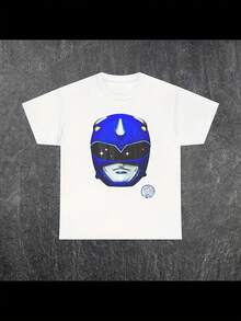 Red Power Ranger Tee Men's And Women's Short-Sleeved T-Shirts For All Seasons - White - View 6