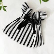 1 新款宠物公主裙，春夏条纹蝴蝶结狗猫公主裙，适合比熊、博美、约克夏、泰迪、贵宾犬、吉娃娃等中小型猫狗日常穿着；猫狗裙子，狗衣服，猫咪衣服，狗猫用品；旅行