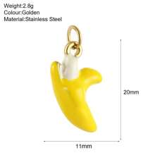 1 件优雅不锈钢水晶橙子、香蕉、苹果吊坠、DIY 项链、手链、耳环首饰配件