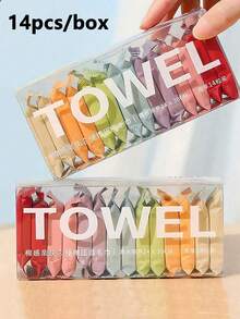 A Pack Of 14 Pieces Compressed Disposable Washcloths Travel Portable Facial Cleansing Towel Thickened Wet And Dry Dual-Use Travel Essentials Travel Accessories Compact And Portable Honeymoon Use Compressed Disposable Washcloths Travel Portable Facial Cleansing Towel  Travel Holiday Essentials,Disposable Compressed Face Towel, Expanding To About 24cm*30cm When Exposed To Water. - Multicolor - View 13