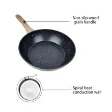 ABKOK ABKOK 1pc/3pcs Aluminum Frying Pan Set (18cm/24cm/28cm Shallow Frypan) (20cm/24cm/28cm Deep Skillet) - Lightweight & Fast Heating, Choose Single Or Trio Pack, Single Pans And Cookware Sets Are Sold Individually, Family Dinner Supplies, Party Supplies