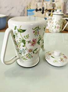 1pc/2pcs Colorful Enameled Coffee/Tea Pot, 1.2L Delicate Enamel Coffee Pot, Handle Pot Coffee Pot, Slim Spout Oil Pot Kettle, Family Boiling Pot, Tea Pot, Gift Pot For Home, Cafe, Party, Household Decor, Small Items Storage Bowl, Coffee Beans, Tea Leaves Storage, Tea Set Accessories, Thick Manual Tilting Water Pot, Floral Pattern Tea Pot, For Electric Or Gas Stove Coffee/Tea Brewing