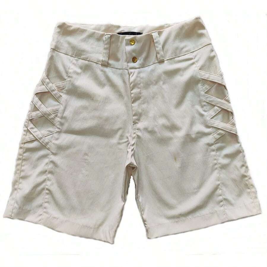 Women's Bermuda Shorts In Bengaline With Lots Of Elastane Fits Really Well - 稻草 - 查看 1