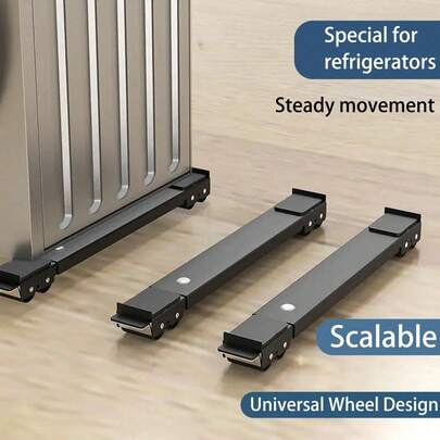 2 piezas Base ajustable de 45-70 cm para lavadora de acero inoxidable antivibración, pies antideslizantes y resistentes a la oxidación, capacidad de carga de 300 kg, apta para refrigeradores y lavadoras, fácil montaje, base grande para electrodomésticos con ruedas