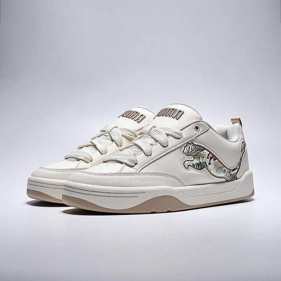 Puma 男女通用 Park 休闲低帮运动鞋 40525701 - 白色 - 查看 1