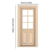 1件 1:12 迷你家具 DIY 迷你門窗素色材質模型配件 可上色上漆 雙開素色 6 格窗 實木尖頂 4 格方門 娃娃屋迷你家具模型 - 彩色 - 查看 13