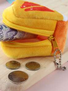 1pc Creative Plush Triangle Fruit Coin Bag Coin And Key Storage Bag For Women Wallet Mini Wallet Purse Wallet Coin Wallet Fall Wallet Autumn Wallet - Multicolor - View 5