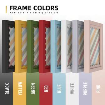 1pc Cute Wavy Photo Frame Wall Decor | Multiple Sizes (12x16 Inch/12x12 Inch/8x10 Inch/8x8 Inch/6x8 Inch/5x7 Inch/4x6 Inch) | Multiple Colors (Solid/Colorful/Rainbow) | Lovely Frame/Wall Decor | Durable Acrylic Material | Home Decor Gift | Random Photo Paper Size (30x40cm/30x30cm/20x25cm/20x20cm/15.5x20.5cm/12.8x18cm/10x15cm)