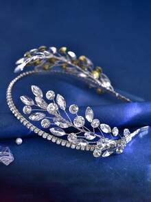 1 pezzo Cerchietto con strass argento, accessorio per capelli da donna adatto per uso quotidiano, feste per adulti, regali per le vacanze, accessori per capelli, fascia per capelli, cerchietto per capelli da donna, abbigliamento autunnale - Argento - Visualizzare 9