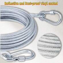 1pc Plastic Coated Galvanized Steel Wire Clothesline (Diameter 0.2/0.3cm), A Portable Multi-Purpose Steel Wire Rope. Suitable For Indoor/Outdoor Laundry, Drying Clothes And Bedding. Ideal For Camping Gear, Bathroom And Dorm.