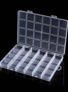 2/1 Pieza de caja de almacenamiento fija y transparente de 28 rejillas, adecuada para joyas con diamantes y cuentas, caja de almacenamiento multifuncional, diseño conveniente, el mejor regalo para madres, amigos, maestros, compañeros de clase, bodas, regalo interesante