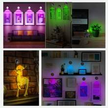 1 Stück Fernbedienung aufladbare Scheinwerfer, 7 Farben RGB Wandleuchte, Foto Wand Atmosphäre Beleuchtung, kein Verkabeln, kein Bohren, keine Installation, kabellose Hintergrundbeleuchtung für Zuhause