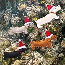 1pc Christmas Decoration, Cute Cartoon Dachshund Dog Ornament For Christmas Tree - Multicolor - View 7