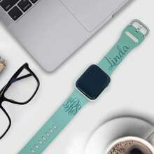 Personalized Watch Band Compatible With Watch Monogram Name Watch Band Silicone Watch 38/40/41 42/44/45 Strap Laser Engraved Gift