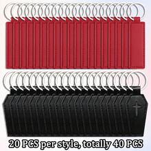 12/40PCSsets Of Faux Leather Keychain Sets With Laser Engraving And Exquisite Trapezoidal/Rectangular Decorations. - Multicolor - View 14