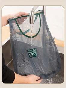 1 Bolsa de malla transpirable, puede transportar bolsa colgante para frutas y verduras, bolsa de malla de almacenamiento multifuncional para la cocina - Organizador portátil de pared para frutas, verduras, jengibre y ajo, de agarre hueco y transpirable | Accesorios esenciales para el hogar