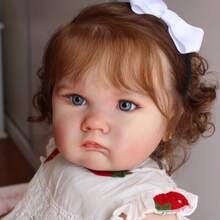 Muñeca de Body de tela grande y gruesa de 60 cm (24 pulgadas) con piel pintada en 3D con venas vasculares, de vinilo suave, bebé reborn niña princesa recién nacida y niña pequeña como regalo de cumpleaños