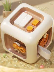 1pc Montessori Educational 6-In-1 Sensory Cube Toy, Multi-Functional Design With Spinning Fans, Buttons, Gears, Tracks To Develop Fine Motor Skills, Cognitive Ability, Sensory Stimulation, Made Of PP+TPE Materials, Dishwasher Friendly