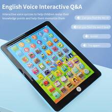 1 Stück Kinder Mini Tablet Lernmaschine - Englische Frühbildung Touchscreen Leser, Geschenk für Kinder Geburtstag! Vermittelt Buchstaben, Zahlen, Wörter, Musik, Mathe, interaktives Spielzeug für frühe Entwicklung, zufällige Farbe des Batteriefachdeckels