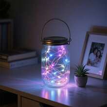 Solar Mason Jar Lid String Lights, 3/6/9/12/30Pack 20 Led 6.6FT String Fairy Star Firefly Jar Lids Lights With Hangers Included (Jars Not Included), For Mason Jar Patio Garden Wedding Lantern - Colored Light - View 5