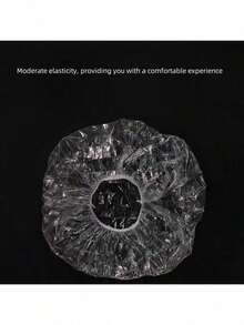 100个一次性透明防水浴帽，加厚大号，高弹性，适用于沐浴和头发护理，方便旅行和返校使用。 - 彩色 - 查看 4