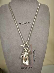 1 Stück asymmetrische Kristall elegante lange Pullover Kette Halskette