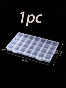 2/1 Pieza de caja de almacenamiento fija y transparente de 28 rejillas, adecuada para joyas con diamantes y cuentas, caja de almacenamiento multifuncional, diseño conveniente, el mejor regalo para madres, amigos, maestros, compañeros de clase, bodas, regalo interesante