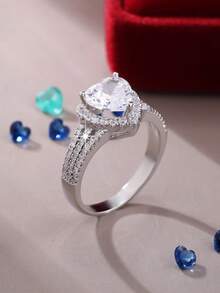 خاتم زوجي أنيق عالي الجودة بطراز رومانسي، تصميم فرنسي بخاتم قلب لامع، خواتم وعد خطوبة للعروس والعريس، خواتم سنوية، هدية عيد الحب، عيد الميلاد، عيد الأم، عيد الأب، مجوهرات للنساء