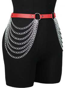 2pcs/1pc Women Full Body Leather Harness Belt,Waistband Clothing Decoration For Underwear Body Accessories,Suitable For Couple Valentine's Day Daily Wear - Black - View 13