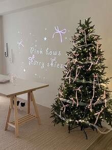 1 Stück handgemachte rosa Weihnachtsbaum Ornament Kollektion, Glitzer Pailletten Weihnachtsbaum Anhänger, Pailletten Schleife, Glitzer Schmetterling, Glitzer Kugel, rosa Schleife dekorierte Weihnachtsbaum Dekoration rosa Set Hängende Kugel, Weihnachtsritual Sinn, rosa verspielter Weihnachtsbaum