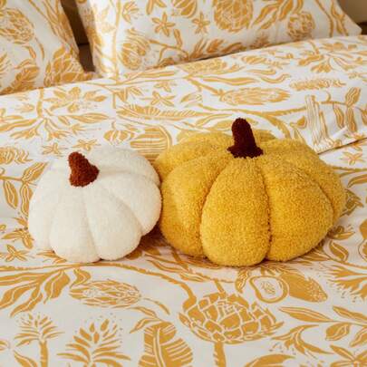 Cirelle 1pc Realistic Pumpkin Shaped Decorative Throw Pillow, Romantic Macaron Colors, Suitable For Living Room, Halloween Home Decor, Christmas Gift, 7 Color Choices Available Halloween Decor Fall Decor Room Decor