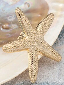 1pc Exaggerated Starfish Design Women's Ring, Fashionable Exaggerated Style Suitable For Party, Banquet And Daily Wear - Starfish - View 8