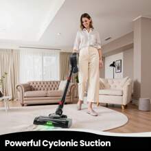 LAMZIEN Cordless Vacuum Cleaner For Home: 28KPA 40Min Freestanding Vacuum Cleaner, Foldable Extension Tube, Rechargeable Battery, Lightweight For Pet Hair, Hard Floors, Carpets.