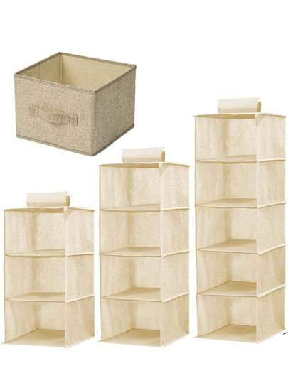 1pc Multi-Layer Non-Woven Fabric Hanging Storage Bag, Hanging Style Wardrobe/Kitchen Organizer Bag, Multi-Functional Storage Bag