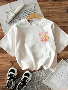 [Double-Sided Print, Front And Back] [Directional] Short-Sleeved, Crew-Neck, Pure Cotton T-Shirt With Retro-Style Aperol Spritz Cocktail Print - White - View 2