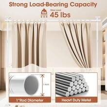 Room Divider Curtain Rod, Adjustable No - Drill Space Partition, 4 - 10ft(H) 28 - 70inch(), Heavy Duty Temporary Floor - To - Ceiling Tension Rod, Black, Space Saver - White - View 5