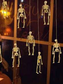 5pcs/10pcs Halloween Hanging Decor Skull Ornaments, Halloween Props Skull Model Figurines For Haunted House, Bar, Bedroom Decoration