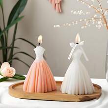 1pc Elegant White Wedding - Silicone Candle Mold For Wedding Dress Styling, Perfect For Making Customized Candles, Gypsum Decorations, Wedding Gifts, Handheld Gifts, Reusable, Easy To Disassemble, Handmade Essential Crafts. - White - View 4