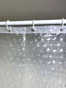 Shower Curtain,3D Water Cube PEVA Plastic Shower Curtain With Grommet Holes And Accessories,Heavy Duty Clear Waterproof Shower Curtain Liner For Bathroom Decor-180 X 180 Cm