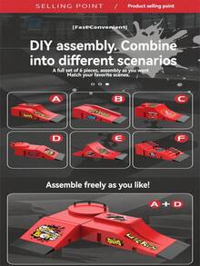 1 件 DIY 手指迷你滑板套装桌面坡道桌滑板游戏手指训练玩具派对互动比赛棋盘游戏生日礼物圣诞礼物（滑板配件款式和颜色随机）