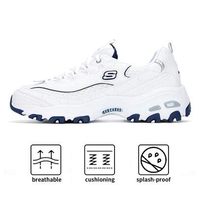 Skechers D'LITES系列轻便运动鞋，熊猫设计，女士减震复古休闲运动鞋，建议订购小一码，99999863