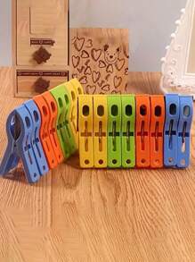 5 件装重型塑料沙滩巾夹 - 可将毛巾、衣服和毯子牢固地固定在晾衣绳或挂架上晾干，衣夹，防风衣夹，大号晾衣夹，用于晾衣绳，用于椅子，特大号塑料衣夹，用于泳池躺椅，用于沙滩椅的安全夹，颜色随机 - 彩色 - 查看 5