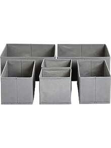 2 - Pack Gray Fabric Mesh Portable Underwear & Shoe Drawer Organizers, 13"D X 6. 5"W X 4. 13"H