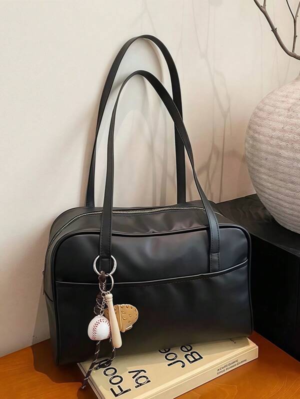 Grand sac de capacité pour femmes, nouveau sac sous le bras rétro pour l'automne et l'hiver. Sac fourre-tout grande capacité sans pendentif, classique décontracté polyvalent pour les déplacements quotidiens, mode et personnalisé. Sac pour ordinateur, convient pour les sorties quotidiennes, les photos simples, les achats, les voyages, la plage. Portable, convient aux étudiantes, aux étudiants et au bureau, à l'université, au collège, au lycée, au travail.