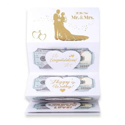 Carte de mariage pour la mariée et le marié, enveloppe cadeau de mariage pour l'argent, porte-monnaie de carte de mariage, carte d'argent de mariage pour les cadeaux en espèces (Au nouveau monsieur et madame.)