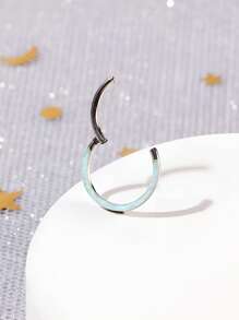 Un inel de nas la modă din opal, din oțel inoxidabil 316L, cu diafragmă, cercei unisex, bijuterii pentru piercing, hipoalergenic, ușor de curățat, cu un design cu balama închisă, poate fi folosit pentru cercei cu cartilajul urechii, cercei spiralați pentru urechi, cercei pentru lobul urechii, cercei cu dinți mari, cercei cu roată pentru urechi.