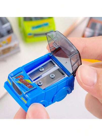 5/2/1pc Car-Shaped Pencil Sharpener Creative Gift Stationery For Kids Students Funny Stationery (Random Color)